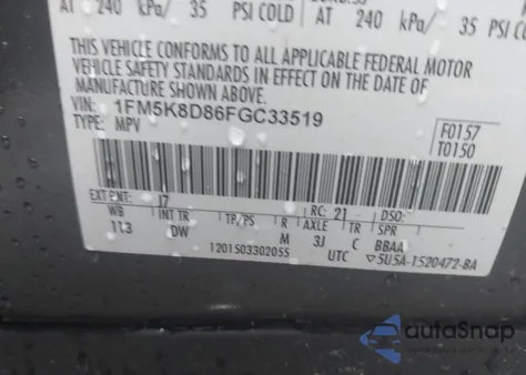 2015 Ford Explorer Xlt z USA, uszkodzony, nr VIN 1FM5K8D86FGC33519